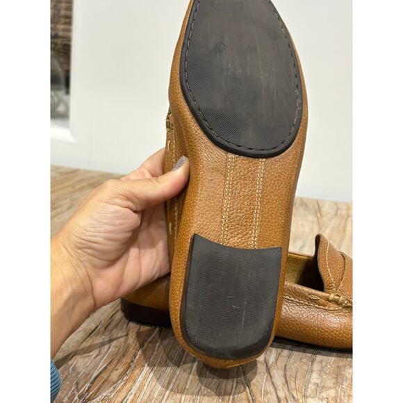 Talbots Camel Colored Slip on Driving Leather Loafers Brown Size 9.5 - Picture 10 of 11